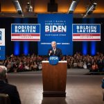 Biden's campaign signs removed from podium