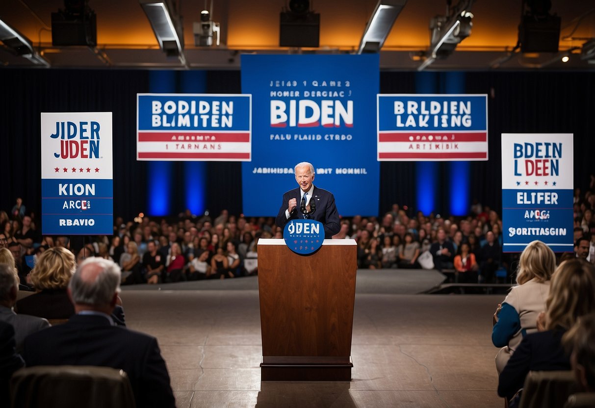 Biden's campaign signs removed from podium